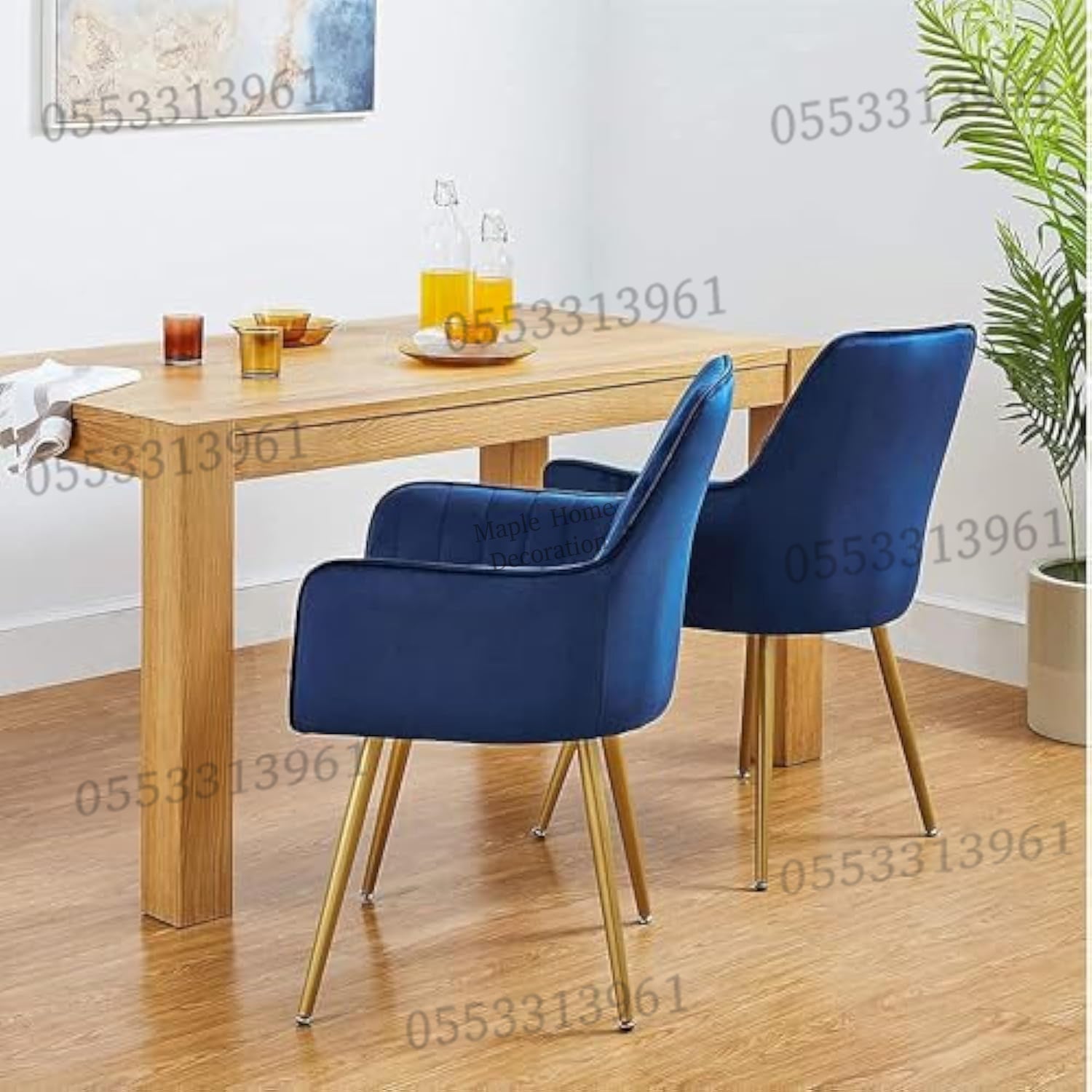 Dining Chairs Velvet Cushion Seat Chair Stainless Steel Golden Legs Dining Room Chair