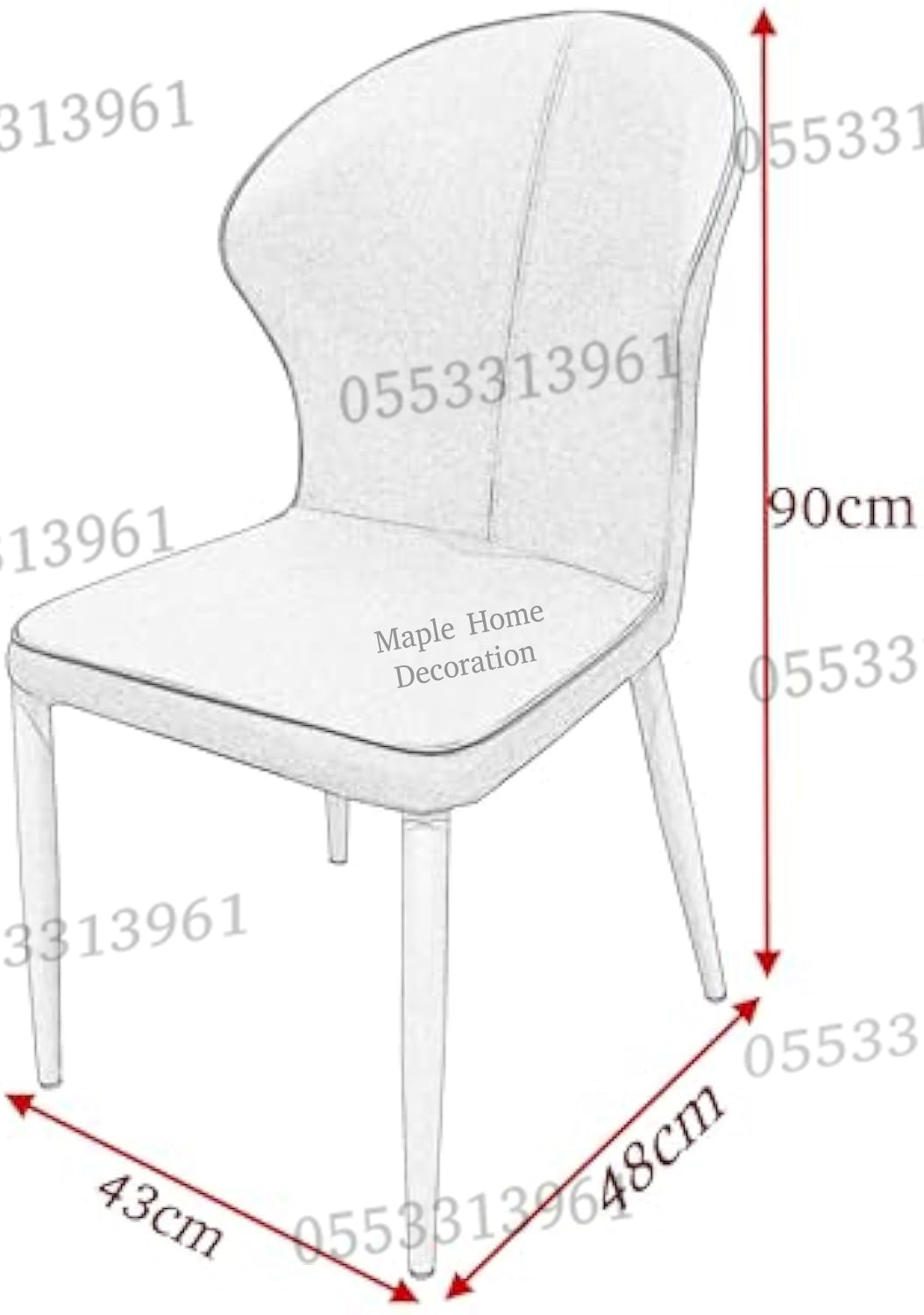 Dining Chairs Velvet Cushion Seat Chair Stainless Steel Golden Legs Dining Room Chair