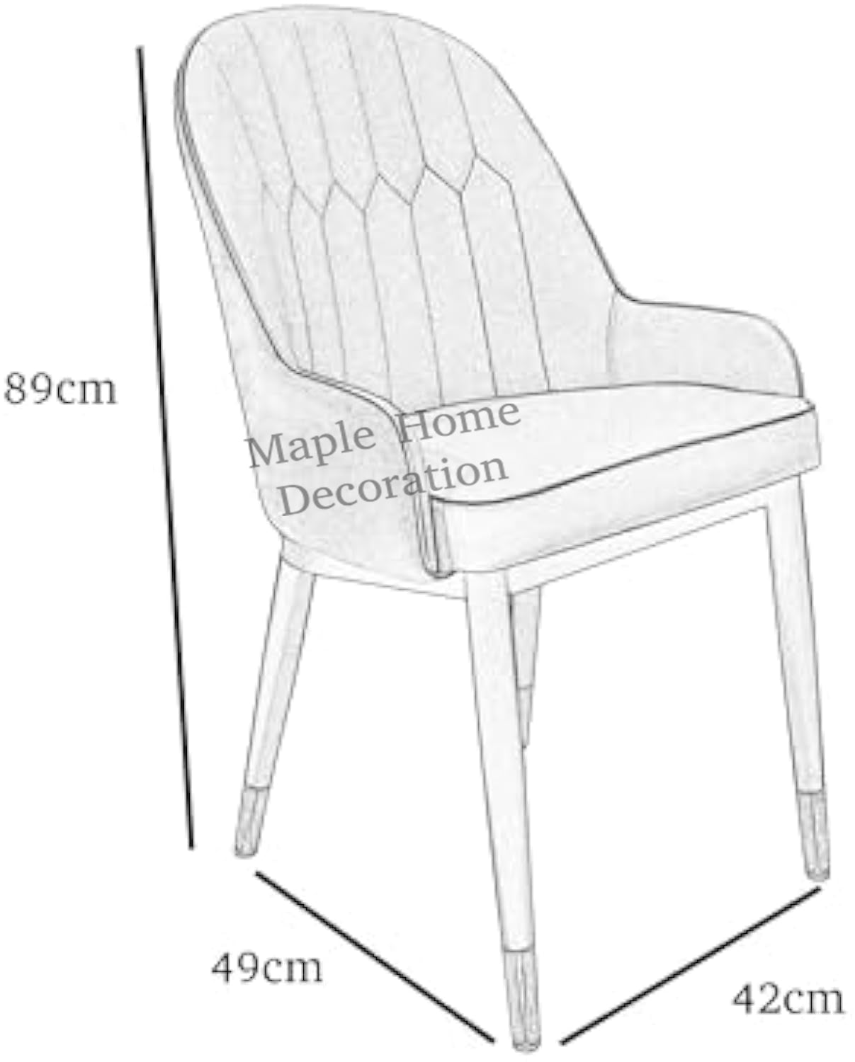 Dining Chairs Velvet Cushion Seat Chair Stainless Steel Golden Legs Dining Room Chair