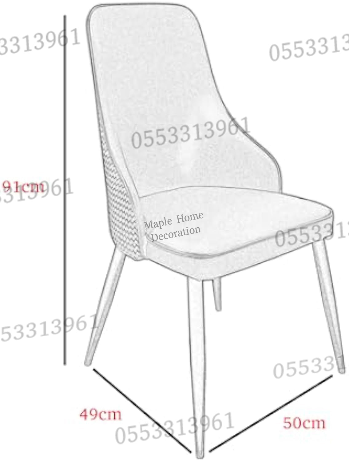Dining Chairs Velvet Cushion Seat Chair Stainless Steel Golden Legs Dining Room Chair