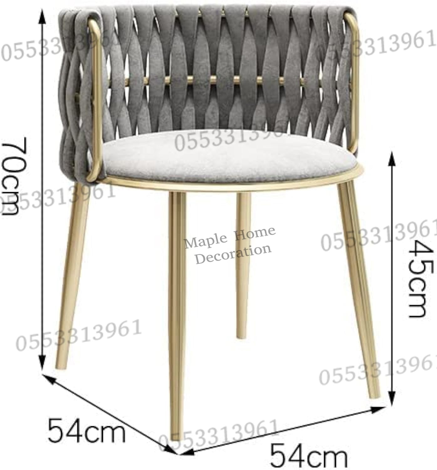 Dining Chairs Velvet Cushion Seat Chair Stainless Steel Golden Legs Dining Room Chair