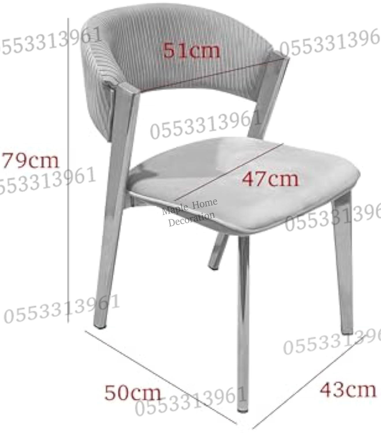 Dining Chairs Velvet Cushion Seat Chair Stainless Steel Golden Legs Dining Room Chair