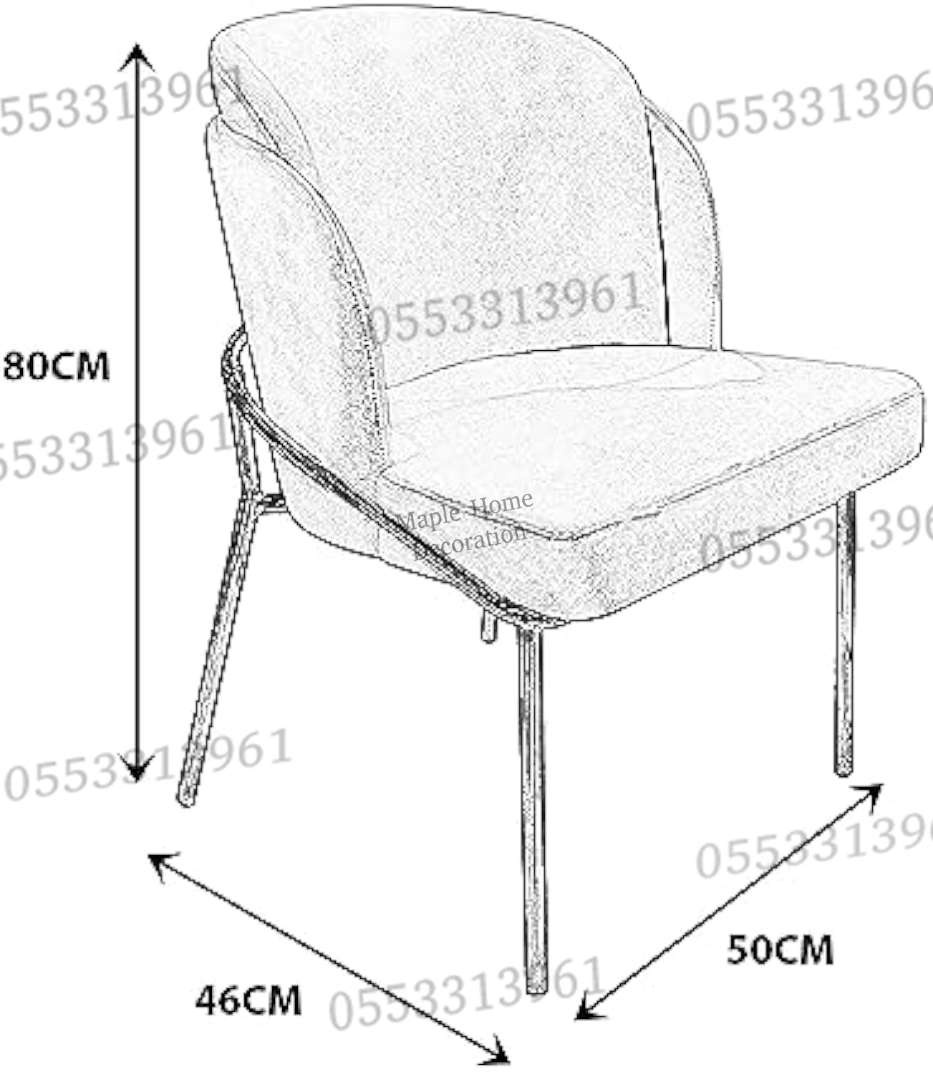 Dining Chairs Velvet Cushion Seat Chair Stainless Steel Golden Legs Dining Room Chair