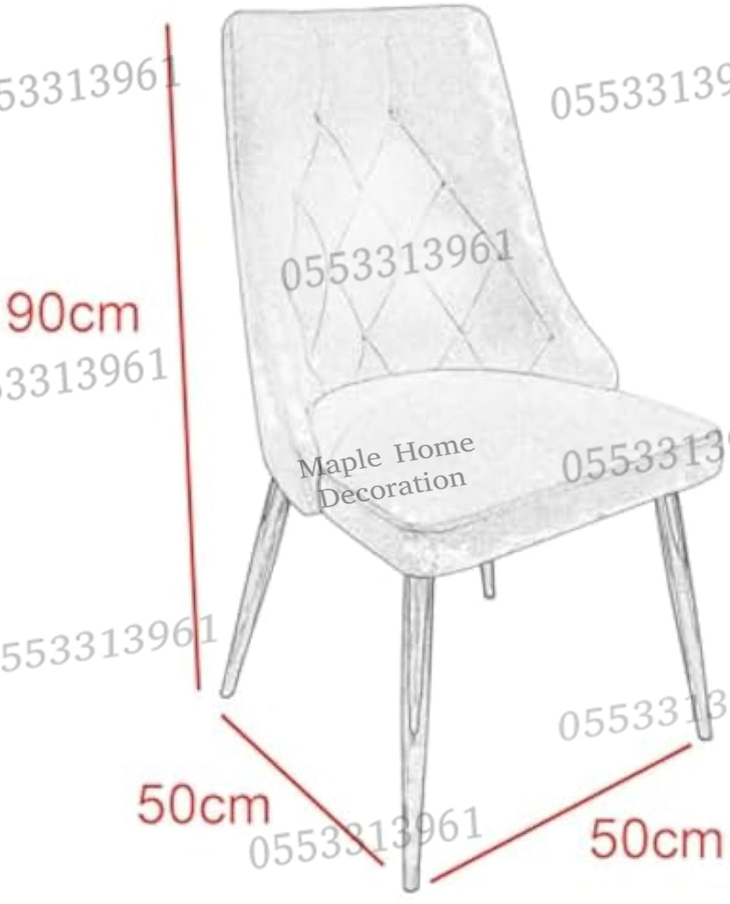 Dining Chairs Velvet Cushion Seat Chair Stainless Steel Golden Legs Dining Room Chair