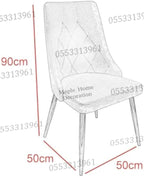 Dining Chairs Velvet Cushion Seat Chair Stainless Steel Golden Legs Dining Room Chair