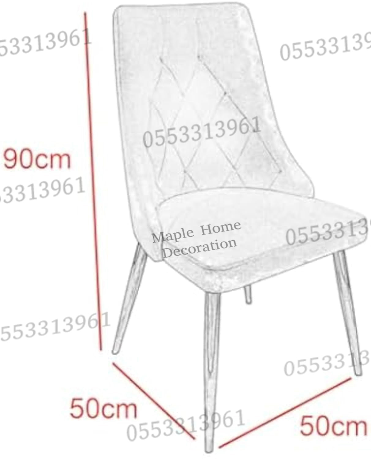 Dining Chairs Velvet Cushion Seat Chair Stainless Steel Golden Legs Dining Room Chair