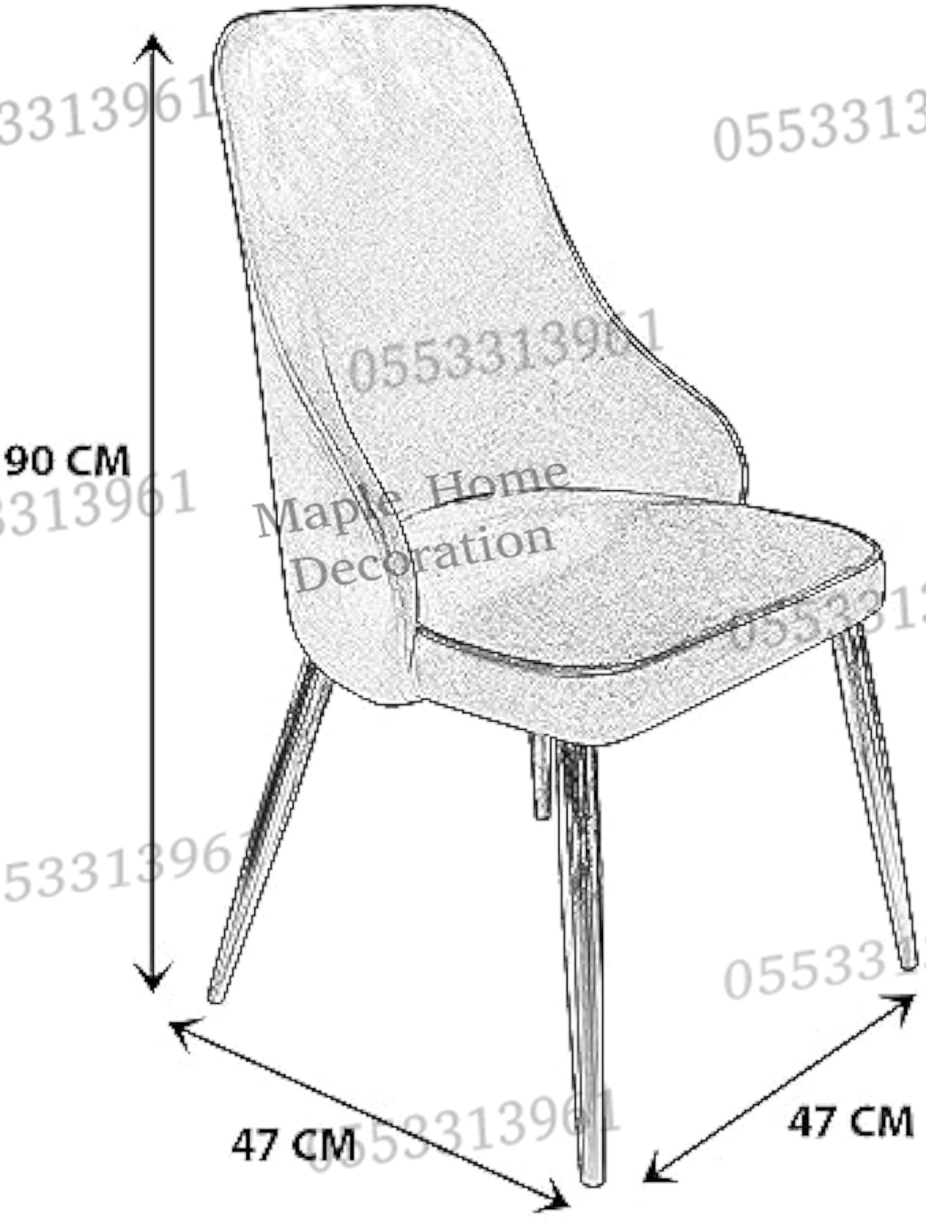 Dining Chairs Velvet Cushion Seat Chair Stainless Steel Golden Legs Dining Room Chair