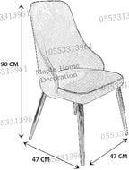 Dining Chairs Velvet Cushion Seat Chair Stainless Steel Golden Legs Dining Room Chair