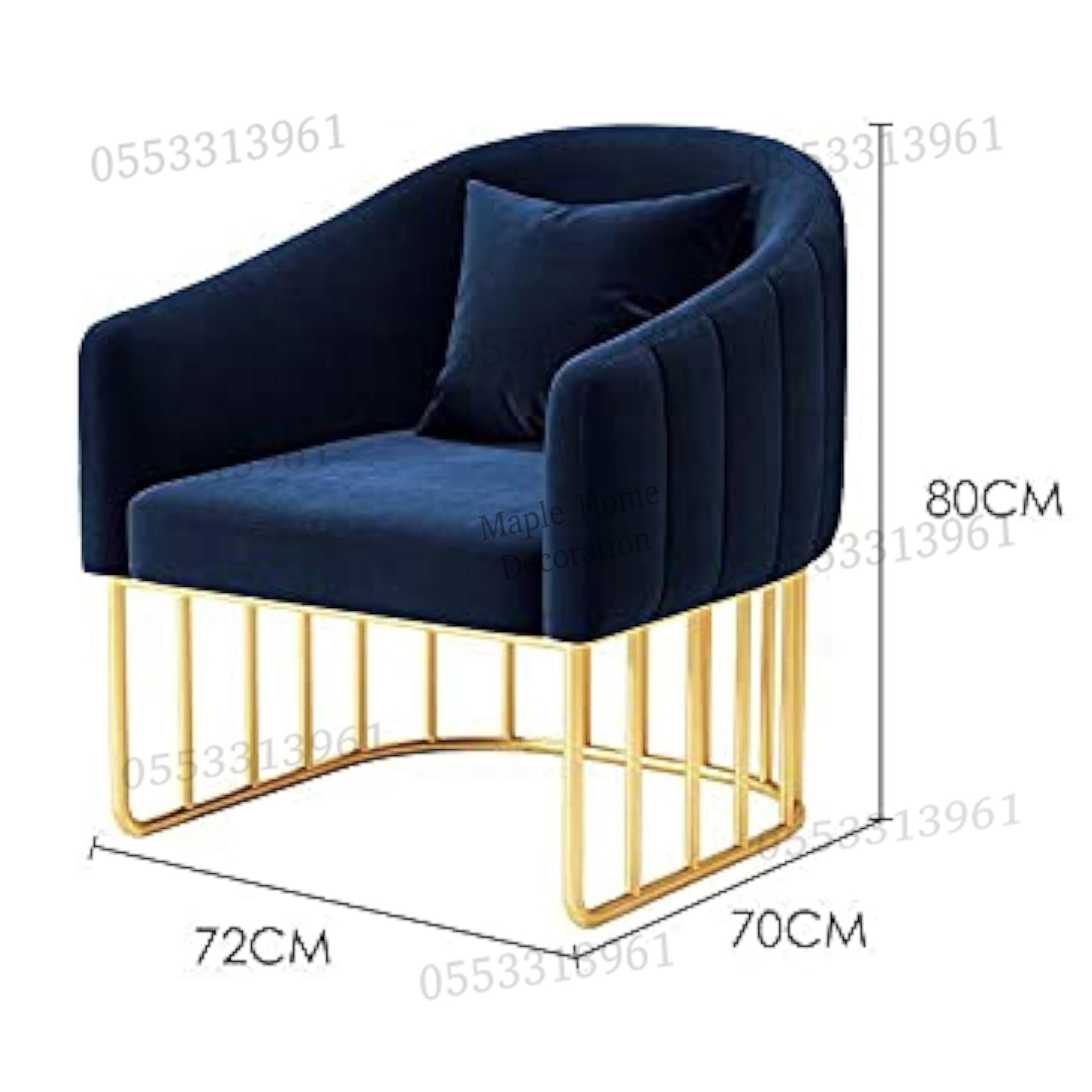 Dining Chairs Velvet Cushion Seat Chair Stainless Steel Golden Legs Dining Room Chair