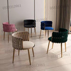 Dining Chairs Velvet Cushion Seat Chair Stainless Steel Golden Legs Dining Room Chair