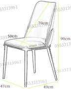 Dining Chairs Velvet Cushion Seat Chair Stainless Steel Golden Legs Dining Room Chair