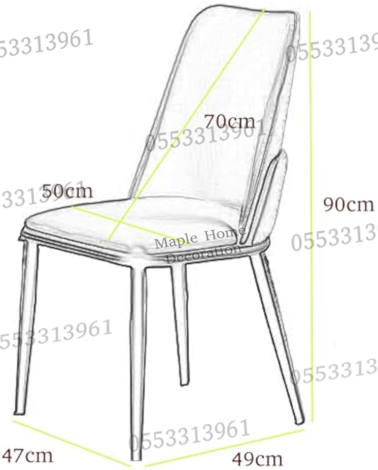 Dining Chairs Velvet Cushion Seat Chair Stainless Steel Golden Legs Dining Room Chair