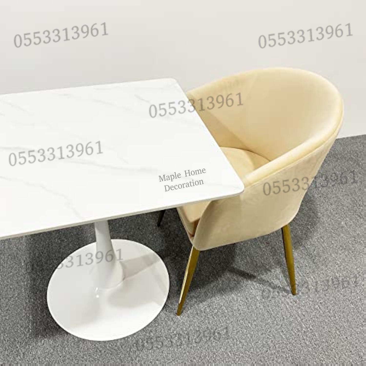 Dining Chairs Velvet Cushion Seat Chair Stainless Steel Golden Legs Dining Room Chair