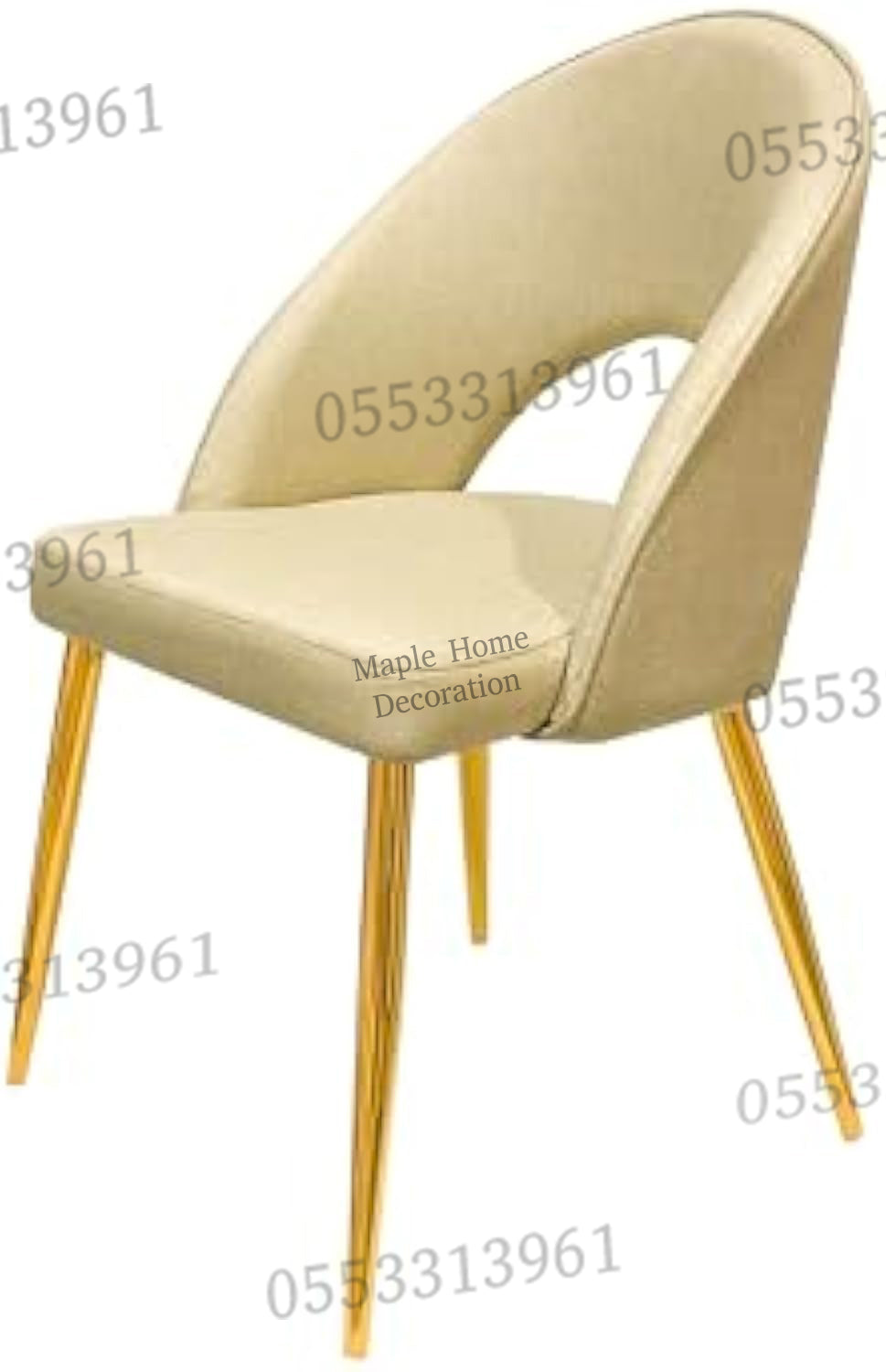Dining Chairs Velvet Cushion Seat Chair Stainless Steel Golden Legs Dining Room Chair