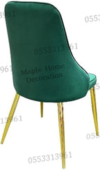 Dining Chairs Velvet Cushion Seat Chair Stainless Steel Golden Legs Dining Room Chair