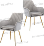 Dining Chairs Velvet Cushion Seat Chair Stainless Steel Golden Legs Dining Room Chair