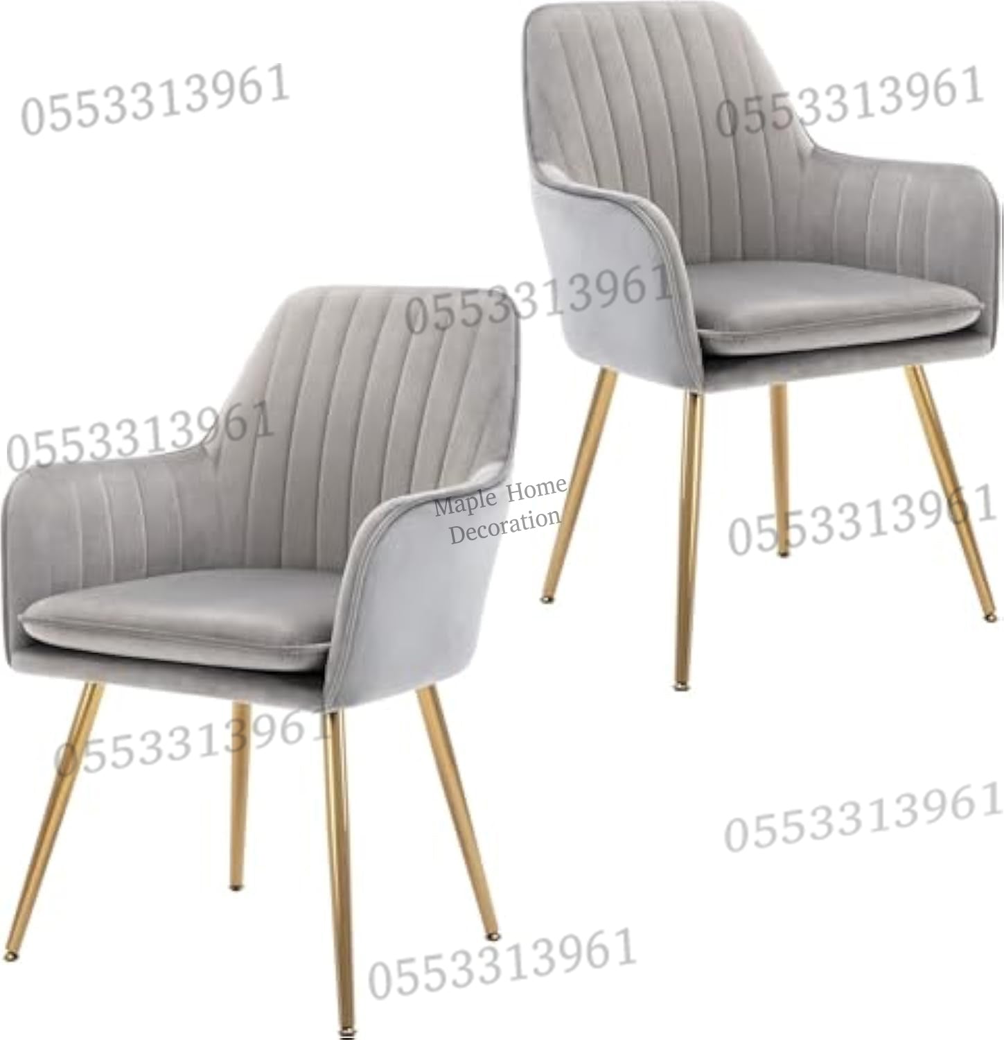 Dining Chairs Velvet Cushion Seat Chair Stainless Steel Golden Legs Dining Room Chair