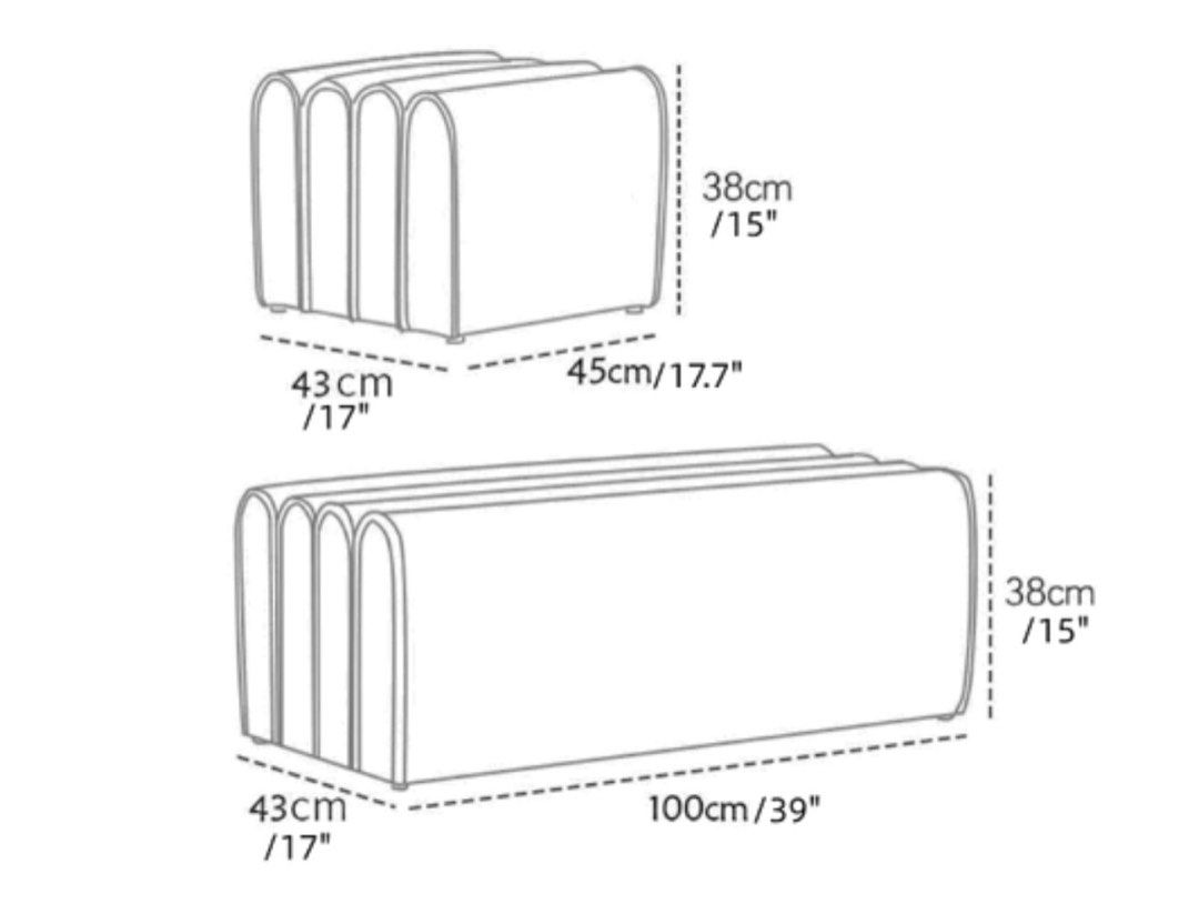 Maple Home Upholstered Ottoman ¨C Custom Sizes & Colors,UAE-Made